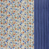 Printed Quilted Double Gauze SAMFLO / DGG UNIE White / Indigo